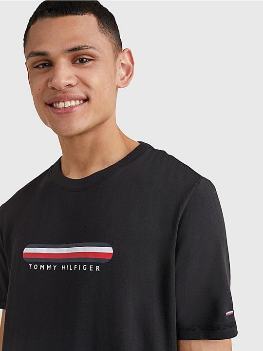 Tommy Hilfiger Tommy Hilfiger Erkek Dokuma Kumaş Kısa Kol Düz Model BDS T-Shirt UM0UM02348-BDS