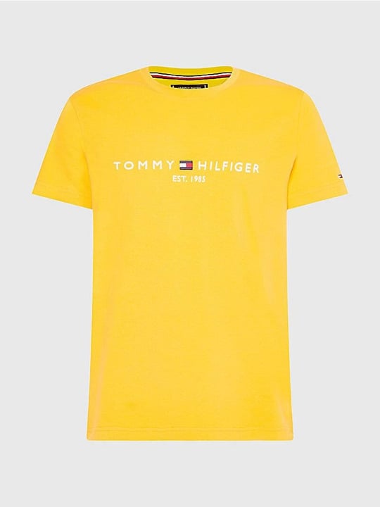 Tommy Hilfiger Tommy Hilfiger Erkek Dokuma Kumaş Kısa Kol Düz Model Sarı T-Shirt MW0MW11797-ZEW