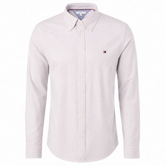 Tommy Hilfiger Tommy Hilfiger Erkek Dokuma Gömek Yaka Uzun Kol Günlük Siyah Gömlek MW0MW36238-0AB