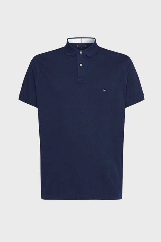 Tommy Hilfiger Tommy Hilfiger Erkek Dokuma Polo Yaka Kısa Kol Günlük Lacivert Polo Yaka T-Shirt MW0MW17770-DCC