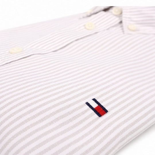Tommy Hilfiger Tommy Hilfiger Erkek Dokuma Gömek Yaka Uzun Kol Günlük Siyah Gömlek MW0MW36238-0AB