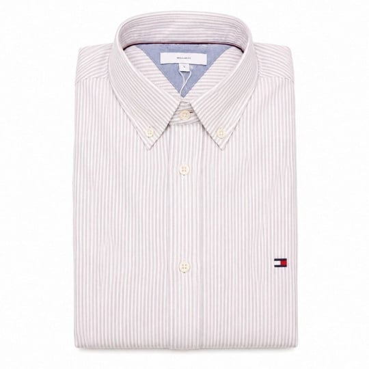 Tommy Hilfiger Tommy Hilfiger Erkek Dokuma Gömek Yaka Uzun Kol Günlük Siyah Gömlek MW0MW36238-0AB