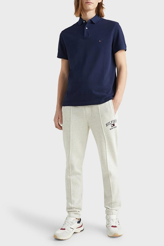 Tommy Hilfiger Tommy Hilfiger Erkek Dokuma Polo Yaka Kısa Kol Günlük Lacivert Polo Yaka T-Shirt MW0MW17770-DCC