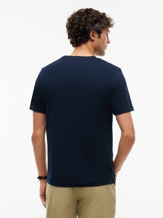 Tommy Hilfiger Tommy Hilfiger Erkek Dokuma Bisiklet Yaka Kısa Kollu Günlük Lacivert T-Shirt MW0MW44875-DW5