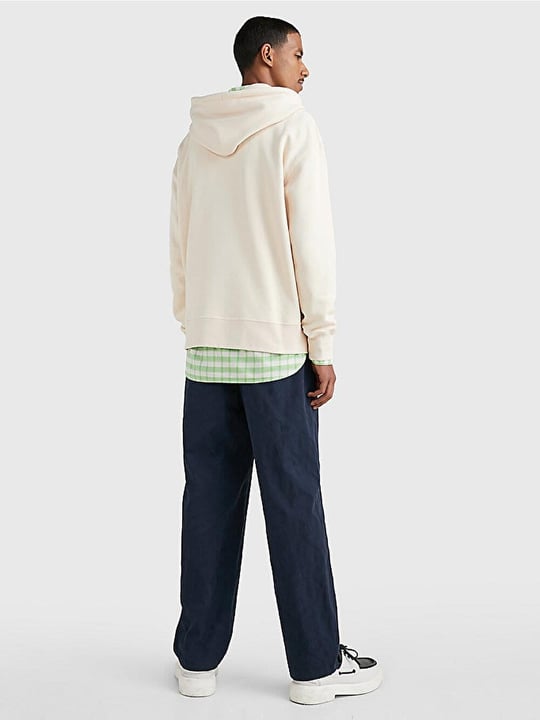 Tommy Hilfiger Tommy Hilfiger Erkek Dokuma Kapişonlu Yaka Uzun Kol Günlük Bej Sweatshirt MW0MW31070-AF6