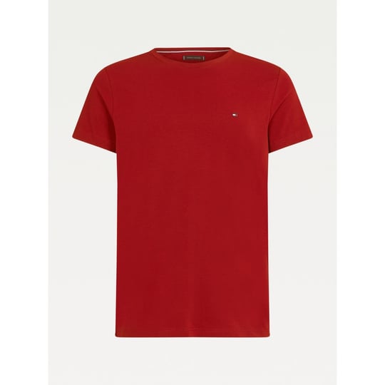 Tommy Hilfiger Tommy Hilfiger Erkek Dokuma Kumaş Kısa Kol Düz Model Kırmızı1 T-Shirt MW0MW10800-XIT