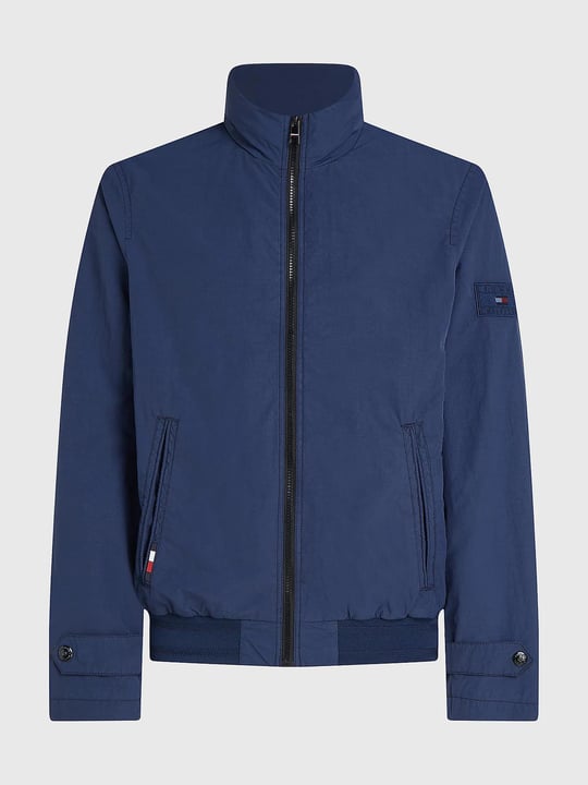 Tommy Hilfiger Tommy Hilfiger Erkek Dokuma Dik Yaka Uzun Kol Günlük Lacivert2 Mont MW0MW31078-DW5