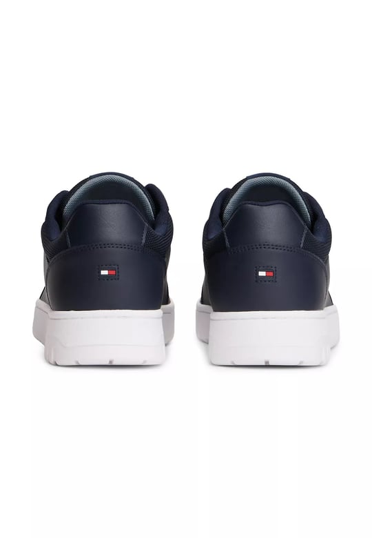 Tommy Hilfiger Tommy Hilfiger Erkek Düz Taban Marka Yazı Desenli Bağlamalı Mavi Sneaker FM0FM05466-DW5