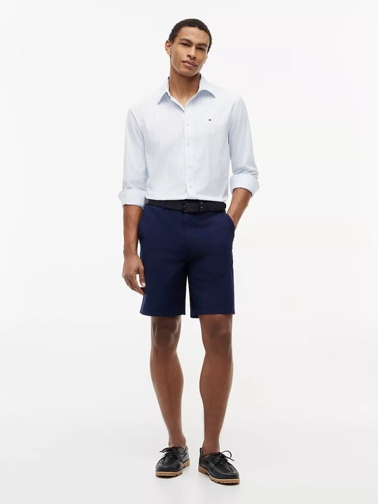 Tommy Hilfiger Tommy Hilfiger Erkek Düğme Kapama Normal Bel Kısa Boy Cep Detay Lacivert Şort MW0MW42354-DCC