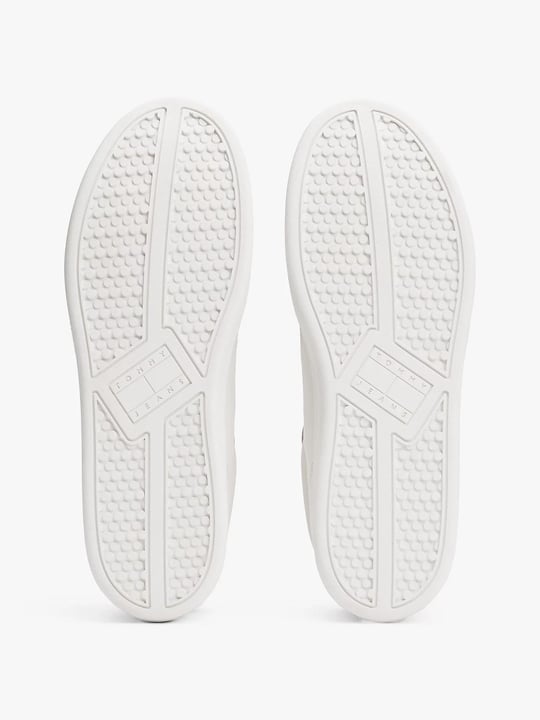 TOMMY HILFIGER Tommy Hilfiger Erkek Düşük Bilekli Logo Bayraklı Deri Mavi Sneaker EM0EM01596-0G1
