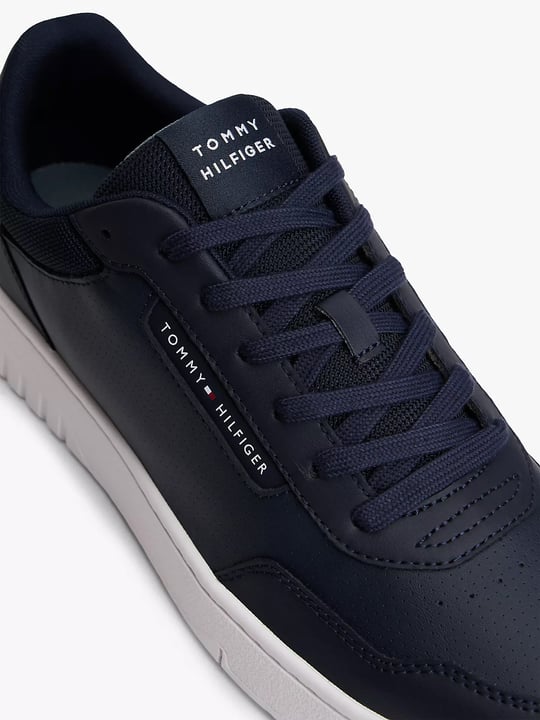 Tommy Hilfiger Tommy Hilfiger Erkek Düz Taban Marka Yazı Desenli Bağlamalı Mavi Sneaker FM0FM05466-DW5