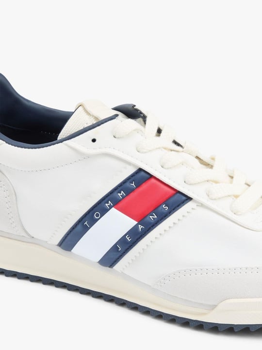 Tommy Hilfiger Tommy Hilfiger Erkek Düşük Bilekli Rahat Taban Logo Detaylı Beyaz Sneaker EM0EM01694-0GY