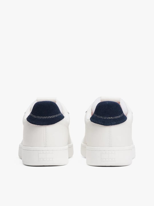 TOMMY HILFIGER Tommy Hilfiger Erkek Düşük Bilekli Logo Bayraklı Deri Mavi Sneaker EM0EM01596-0G1