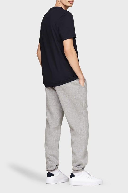 TOMMY HILFIGER Tommy Hilfiger Erkek Göğsü Şerit Detaylı Bisiklet Yaka Kısa Kollu Siyah T-Shirt MW0MW36498-BDS
