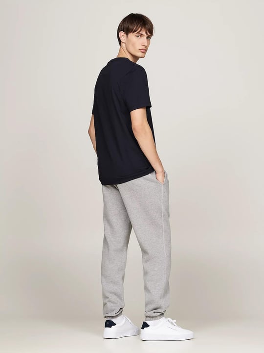 Tommy Hilfiger Tommy Hilfiger Erkek Göğsü Şerit Detaylı Bisiklet Yaka Kısa Kollu Mavi T-Shirt MW0MW36498-DW5