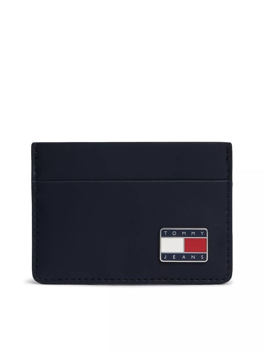 Tommy Hilfiger Tommy Hilfiger Erkek Hakiki Deri Pürüzsüz Yüzey Logo Plakalı Çok Kart Bölmeli Mavi Kartlık AM0AM14631-C1G
