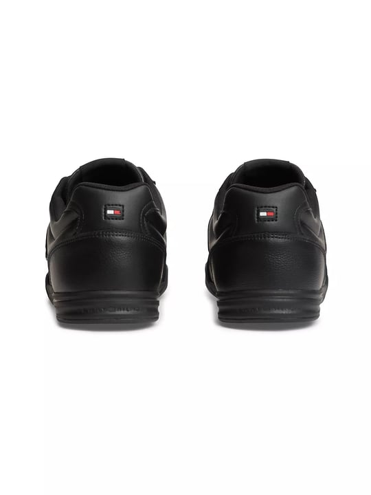 Tommy Hilfiger Tommy Hilfiger Erkek Hakiki Deri Karışımlı Delikli Yüzey  Bayrak Logolu Siyah Sneaker FM0FM05944-0GJ