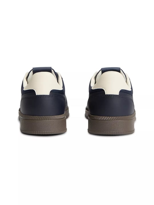 Tommy Hilfiger Tommy Hilfiger Erkek Hakiki Deri Karışımlı Kaplamalı Yüzey Renkli Logo Detaylı Lacivert Sneaker EM0EM01762-C1G