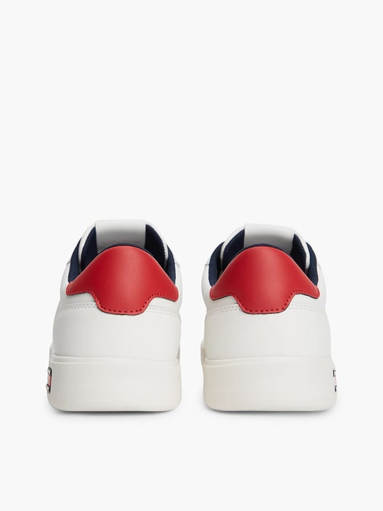 Tommy Hilfiger Tommy Hilfiger Erkek Hakiki Deri Karışımlı Delikli Yüzey EVA Tabanlı Logolu Beyaz Sneaker EM0EM01758-0GY