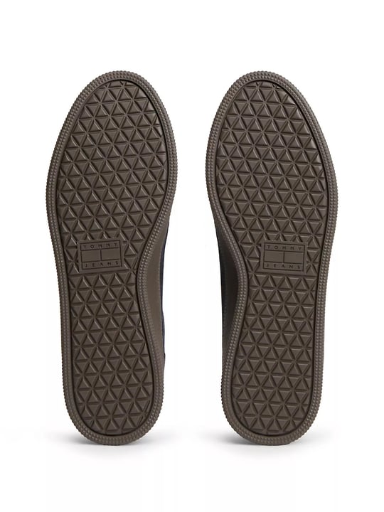 Tommy Hilfiger Tommy Hilfiger Erkek Hakiki Deri Karışımlı Kaplamalı Yüzey Renkli Logo Detaylı Lacivert Sneaker EM0EM01762-C1G