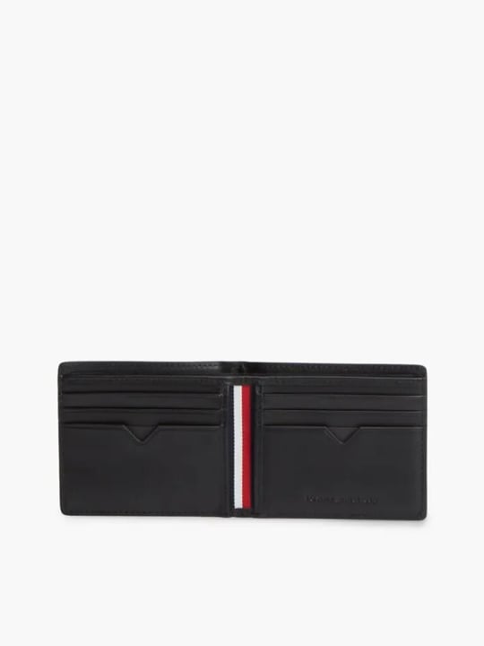 Tommy Hilfiger Tommy Hilfiger Erkek Hakiki Deri Delikli Yüzey  Bayrak Logolu Banknot ve Kart Bölmeli Katlanır Siyah Cüzdan AM0AM14790-BDS