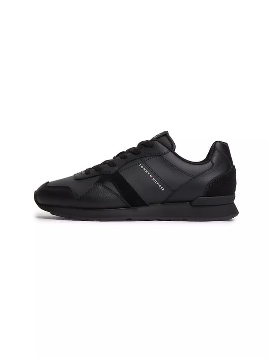 Tommy Hilfiger Tommy Hilfiger Erkek Hakiki Deri Süet Panelli Topuğu Kabartma Logolu Siyah Sneaker FM0FM06002-BDS