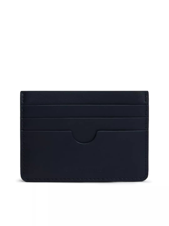 Tommy Hilfiger Tommy Hilfiger Erkek Hakiki Deri Pürüzsüz Yüzey Logo Plakalı Çok Kart Bölmeli Mavi Kartlık AM0AM14631-C1G
