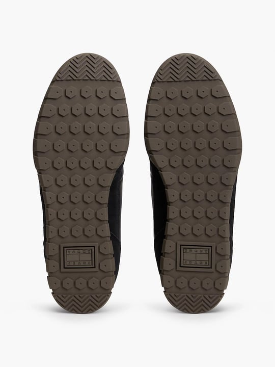 Tommy Hilfiger Tommy Hilfiger Erkek Hakiki Deri Karma Dokulu  Metalik Logolu Siyah Sneaker EM0EM01794-BDS