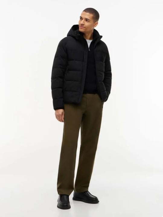 Tommy Hilfiger Tommy Hilfiger Erkek Kalın Yalıtımlı Çıkarılabilir Kapüşonlu Kapitone Desenli Uzun Kollu Siyah Mont MW0MW45273-BDS