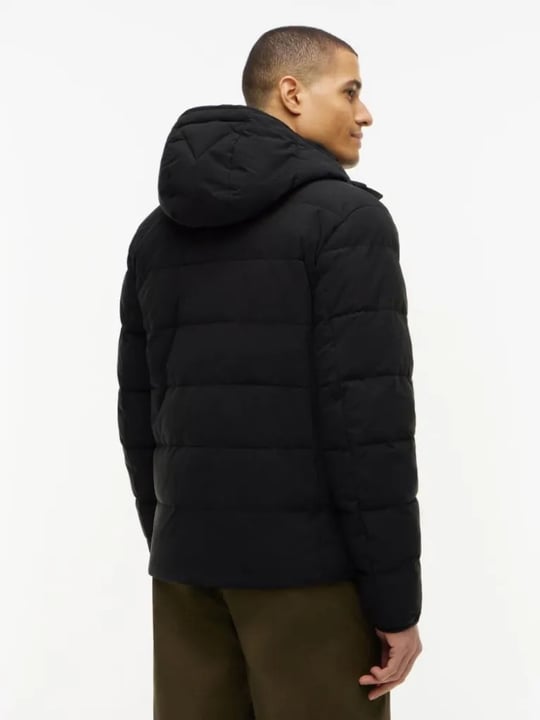 Tommy Hilfiger Tommy Hilfiger Erkek Kalın Yalıtımlı Çıkarılabilir Kapüşonlu Kapitone Desenli Uzun Kollu Siyah Mont MW0MW45273-BDS