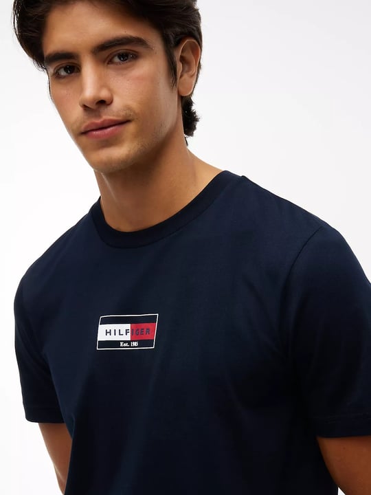 Tommy Hilfiger Tommy Hilfiger Erkek Kısa Kol Pamuklu Regular Fit Lacivert T-Shirt MW0MW44882-DW5