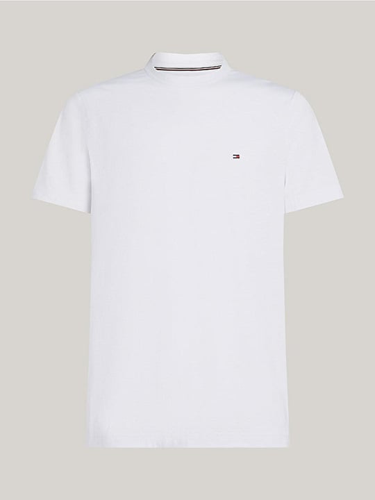 TOMMY HILFIGER Tommy Hilfiger Erkek Kısa Kol Bisiklet Yaka Tommy Hilfiger Yazı Desen Slim Fit Beyaz T-Shirt MW0MW37313-YBR