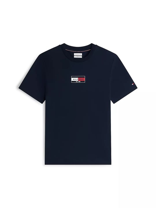 Tommy Hilfiger Tommy Hilfiger Erkek Kısa Kol Pamuklu Regular Fit Lacivert T-Shirt MW0MW44882-DW5