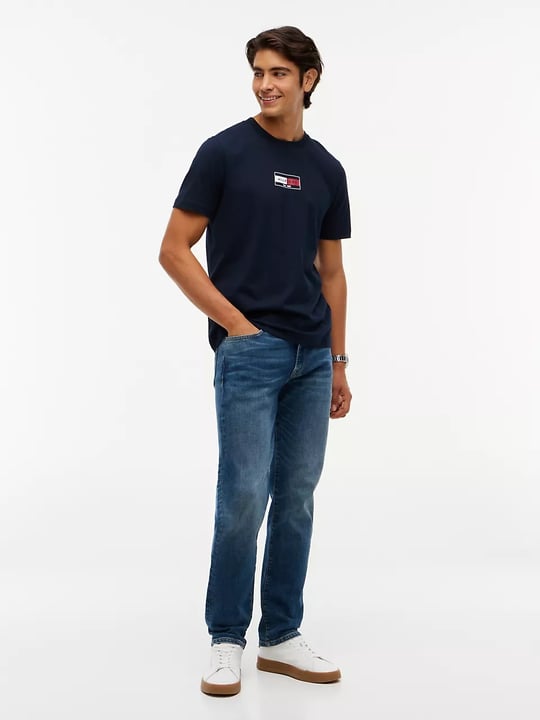 Tommy Hilfiger Tommy Hilfiger Erkek Kısa Kol Pamuklu Regular Fit Lacivert T-Shirt MW0MW44882-DW5