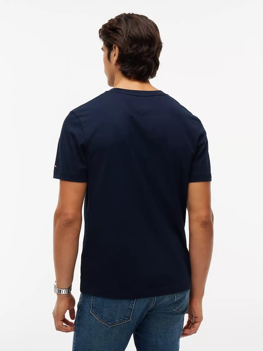 Tommy Hilfiger Tommy Hilfiger Erkek Kısa Kol Pamuklu Regular Fit Lacivert T-Shirt MW0MW44882-DW5