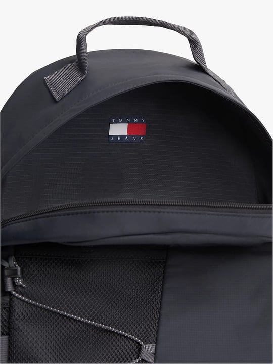 Tommy Hilfiger Tommy Hilfiger Erkek Logo Bayrak Etiketli Fileli Ön Bölmeli Fermuarlı Siyah Sırt Çantası AM0AM14341-BDS