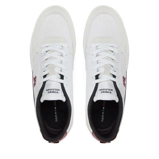Tommy Hilfiger Tommy Hilfiger Erkek Marka Logolu Bağcıklı Kaydırmaz Tabanlı Günlük Beyaz Sneaker FM0FM04929-YBS