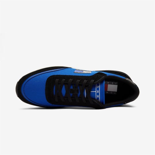 Tommy Hilfiger Tommy Hilfiger Erkek Marka Logolu Bağcıklı Kaydırmaz Tabanlı Günlük Mavi Sneaker EM0EM01265-C66