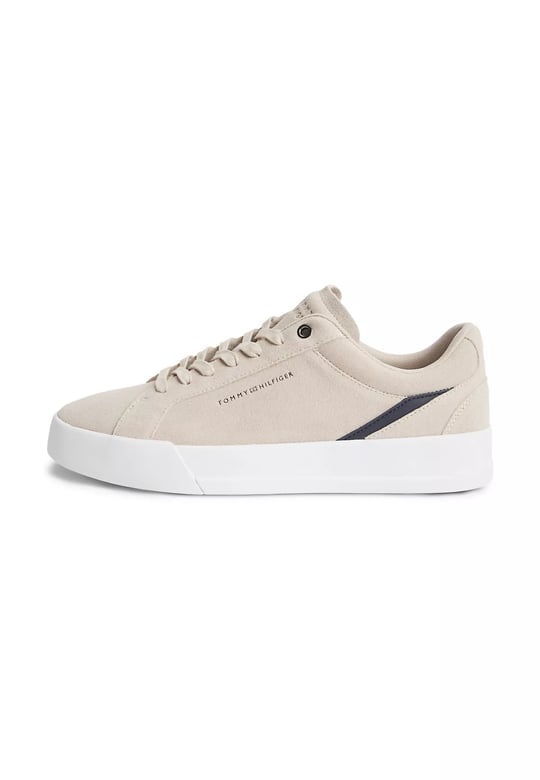 Tommy Hilfiger Tommy Hilfiger Erkek Monogram Logo Desenli Düşük Bilekli Rahat Taban Bej Sneaker FM0FM05880-RA2