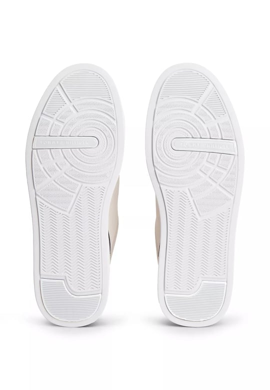 Tommy Hilfiger Tommy Hilfiger Erkek Monogram Logo Desenli Düşük Bilekli Rahat Taban Bej Sneaker FM0FM05880-RA2
