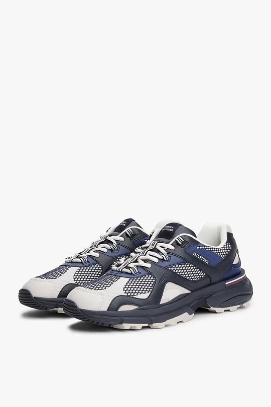 Tommy Hilfiger Tommy Hilfiger Erkek Nefes Alabilen Fileli Üst Yüzey Rahat ve Yüksek Taban Mavi Sneaker FM0FM05567-DW5