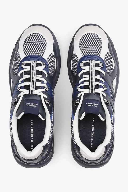 Tommy Hilfiger Tommy Hilfiger Erkek Nefes Alabilen Fileli Üst Yüzey Rahat ve Yüksek Taban Mavi Sneaker FM0FM05567-DW5