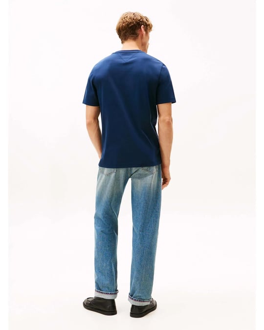 Tommy Hilfiger Tommy Hilfiger Erkek Normal Kalıp Yuvarlak Yakalı Logo İmzalı Kısa Kollu Lacivert T-Shirt MW0MW41463-C1G