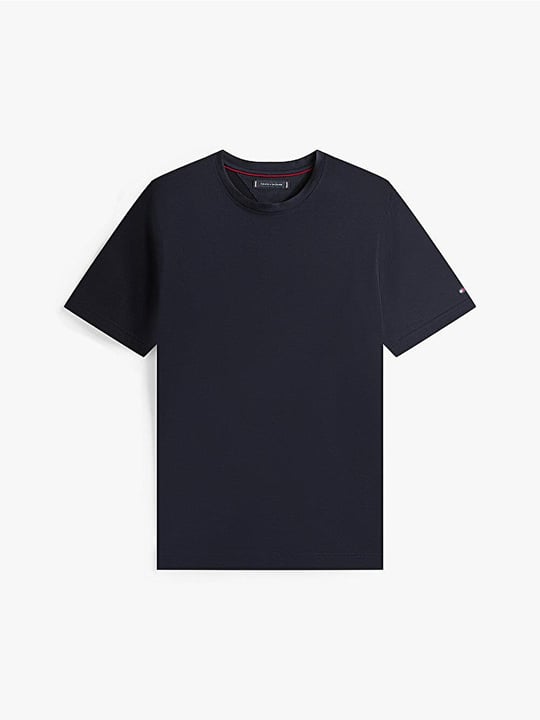 TOMMY HILFIGER Tommy Hilfiger Erkek Normal Kalıp Yuvarlak Yakalı Pamuklu Kısa Kollu Mavi T-Shirt MW0MW39779-DW5