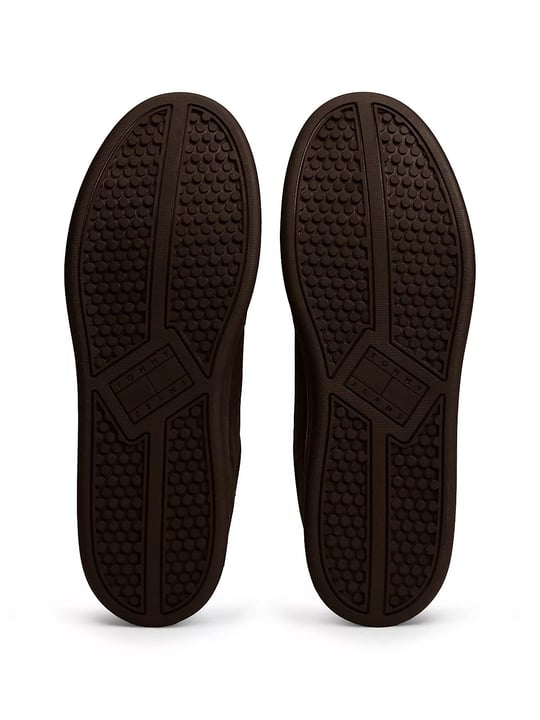 Tommy Hilfiger Tommy Hilfiger Erkek Nubuk Süet Delikli Burun Logo Detaylı Kontrast Topuklu Kahverengi Sneaker EM0EM01788-GT3