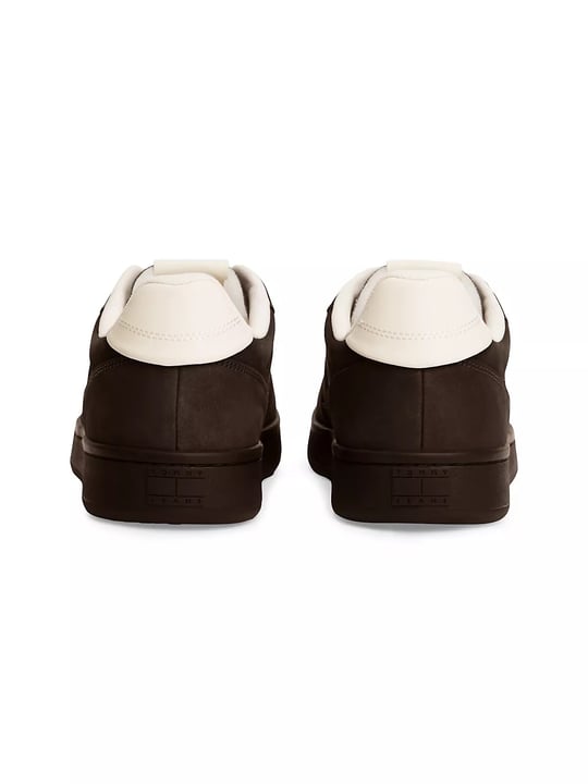 Tommy Hilfiger Tommy Hilfiger Erkek Nubuk Süet Delikli Burun Logo Detaylı Kontrast Topuklu Kahverengi Sneaker EM0EM01788-GT3