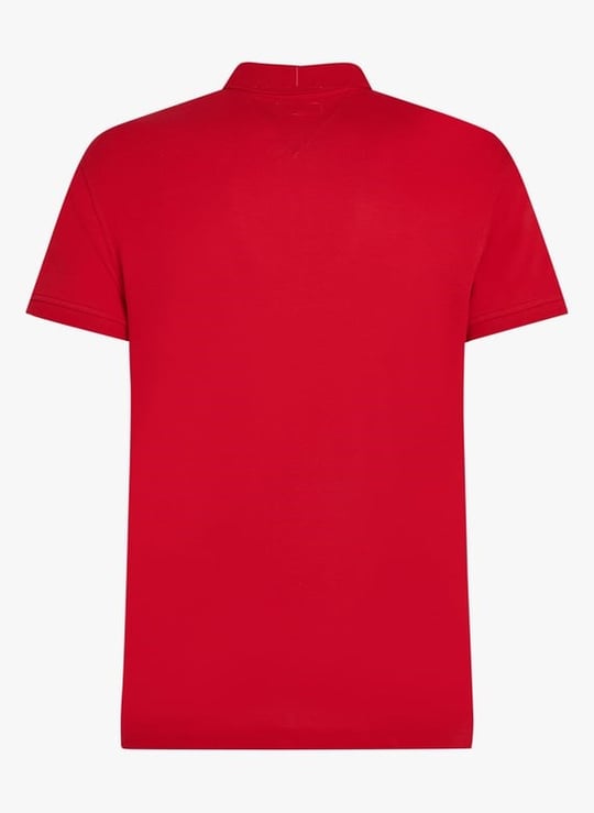 Tommy Hilfiger Tommy Hilfiger Erkek Pamuklu Polo Yakalı Düğme Kapamalı Kısa Kollu Kırmızı Polo Yaka T-Shirt MW0MW17771-XLD