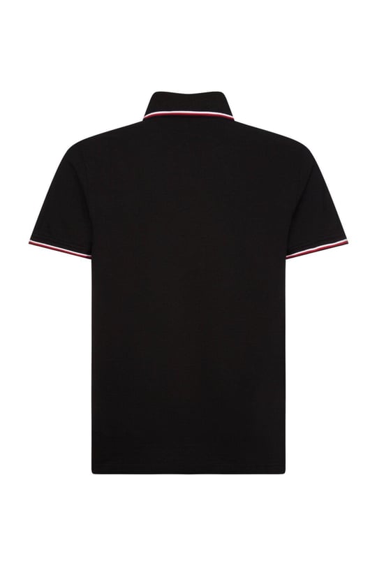 Tommy Hilfiger Tommy Hilfiger Erkek Pamuklu Polo Yakalı Düğme Kapamalı Kısa Kollu Siyah Polo Yaka T-Shirt MW0MW13080-BDS