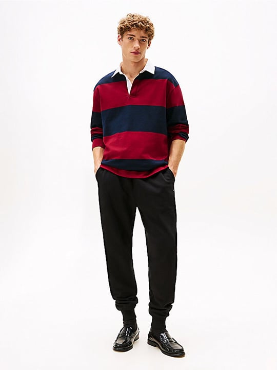 Tommy Hilfiger Tommy Hilfiger Erkek Pamuklu İp Bağlamalı Lastikli Paça Siyah Eşofman Altı MW0MW37236-BDS