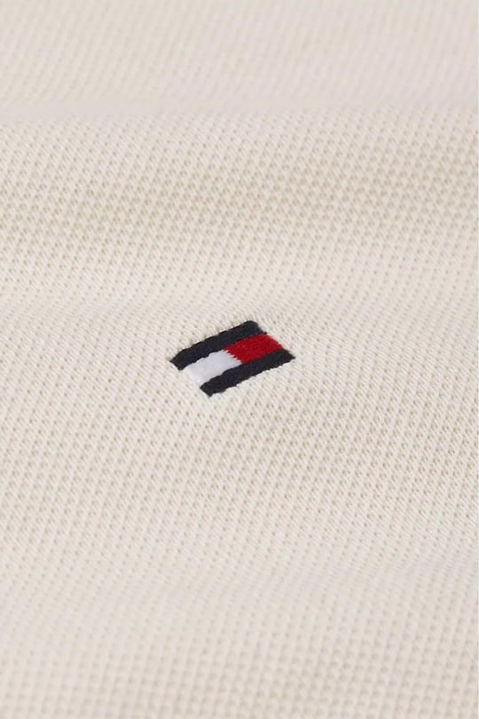 TOMMY HILFIGER Tommy Hilfiger Erkek Pamuklu Polo Yakalı Düğme Kapamalı Kısa Kollu Ekru Polo Yaka T-Shirt MW0MW17771-Z00
